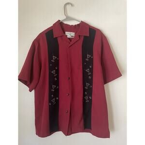 Cezani Red Mens Camp Shirt Medium Vintage